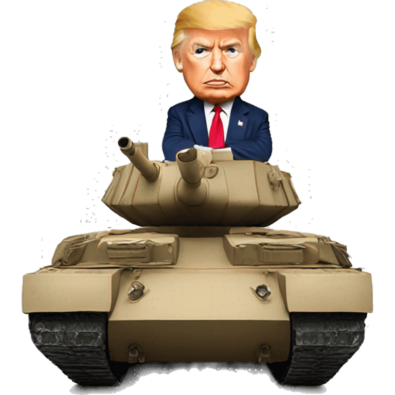 Trump on top of a tank emoji