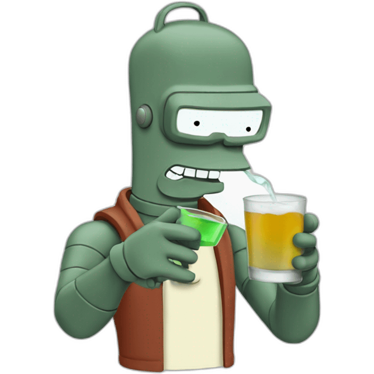 FUturama Bender drinking  emoji