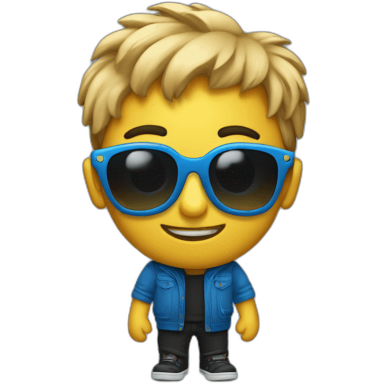 Pitufo azul con gafas y pantalones negros  emoji