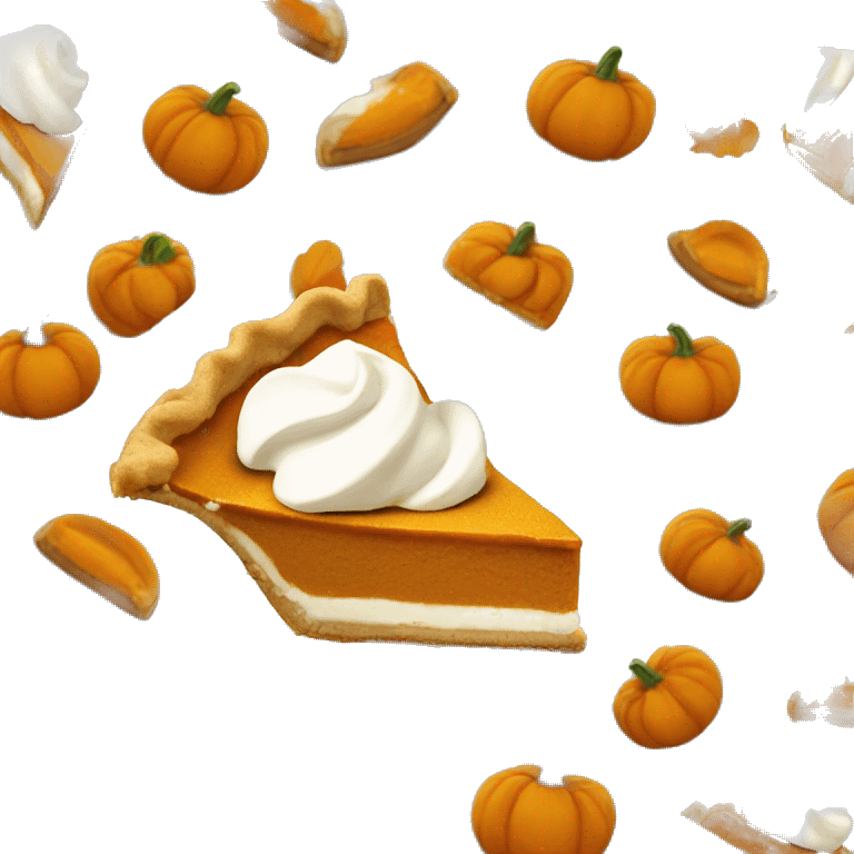 Pumpkin pie slice with whipped cream emoji