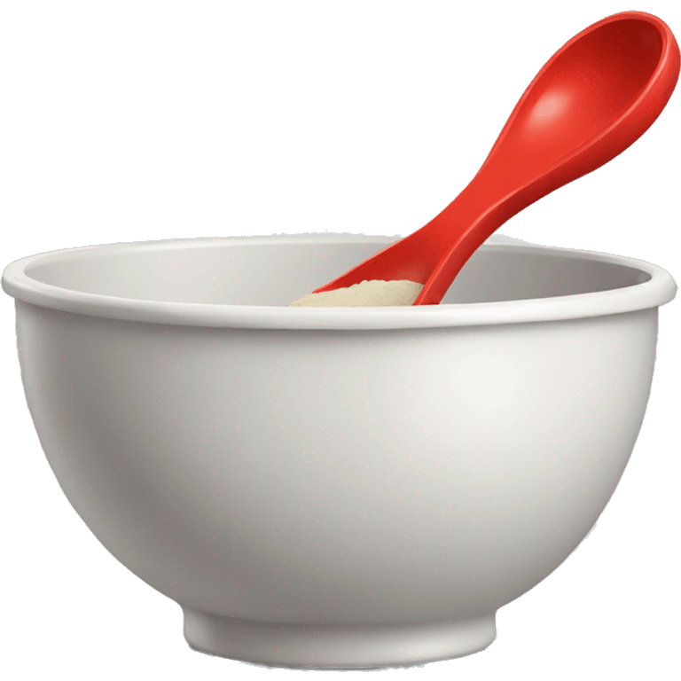 Realistic red mixing bowl emoji