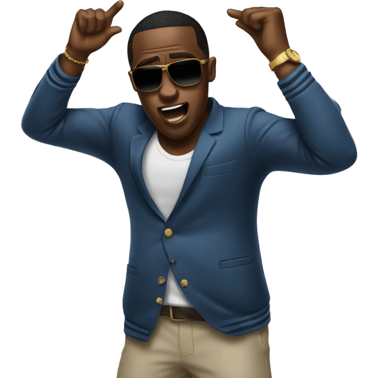 Diddy doing the dab emoji