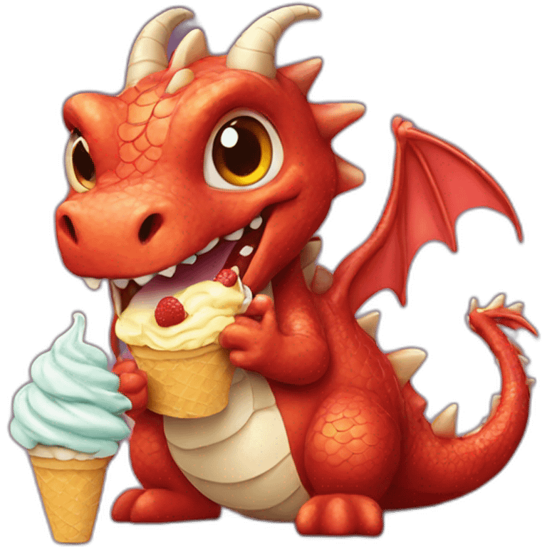 dragon eating icecream emoji