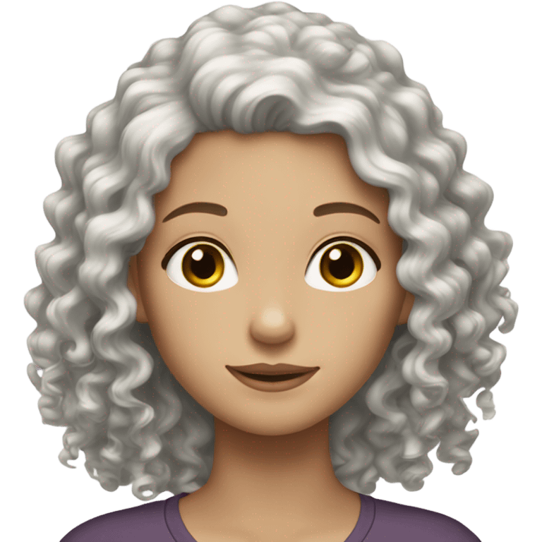 Long Curly brown hair white girl emoji