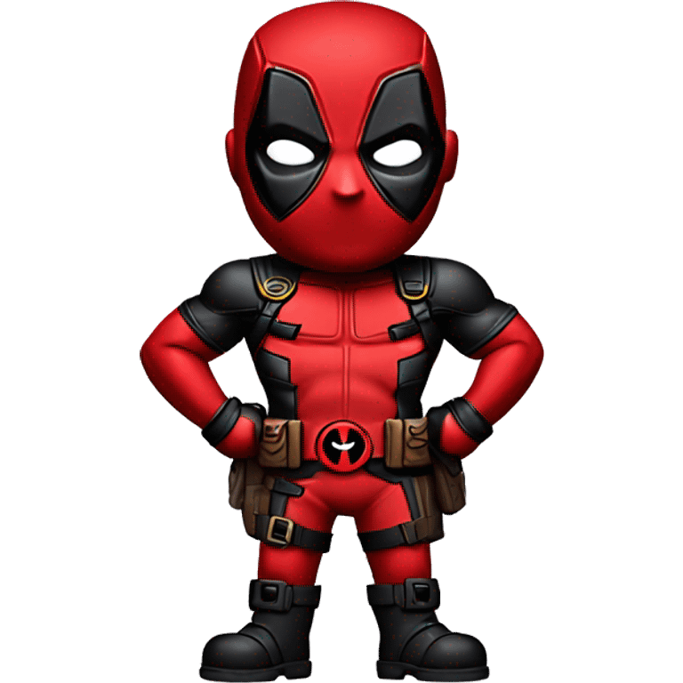 Deadpool standing upright legs crossed emoji