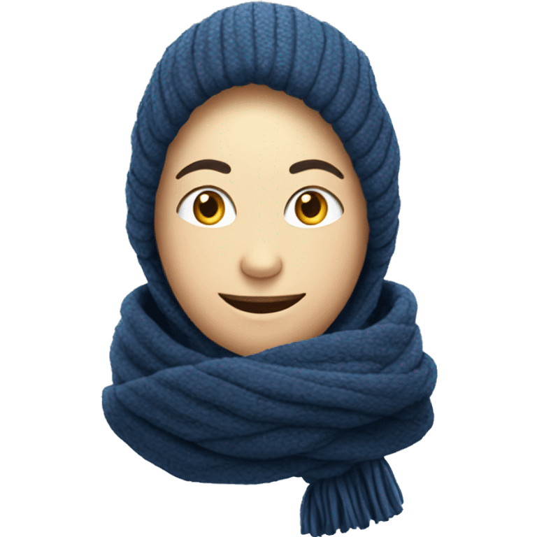 Realistic navy blue winter scarf isolated. emoji