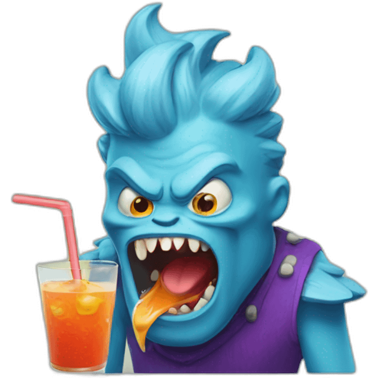 A monster drinks juice emoji