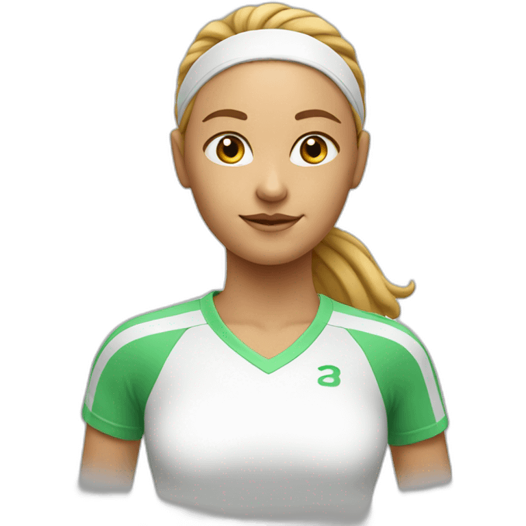 Tennis player girl white emoji