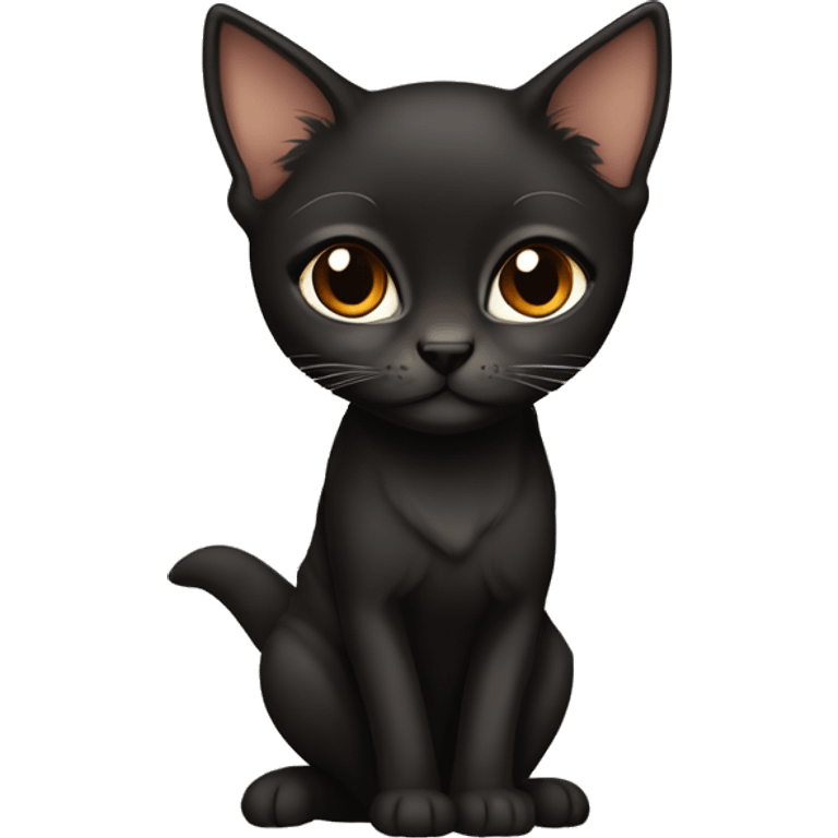 Beautiful skinny woman fox eyes  long dark brown hair in black dress hug bengal cat emoji