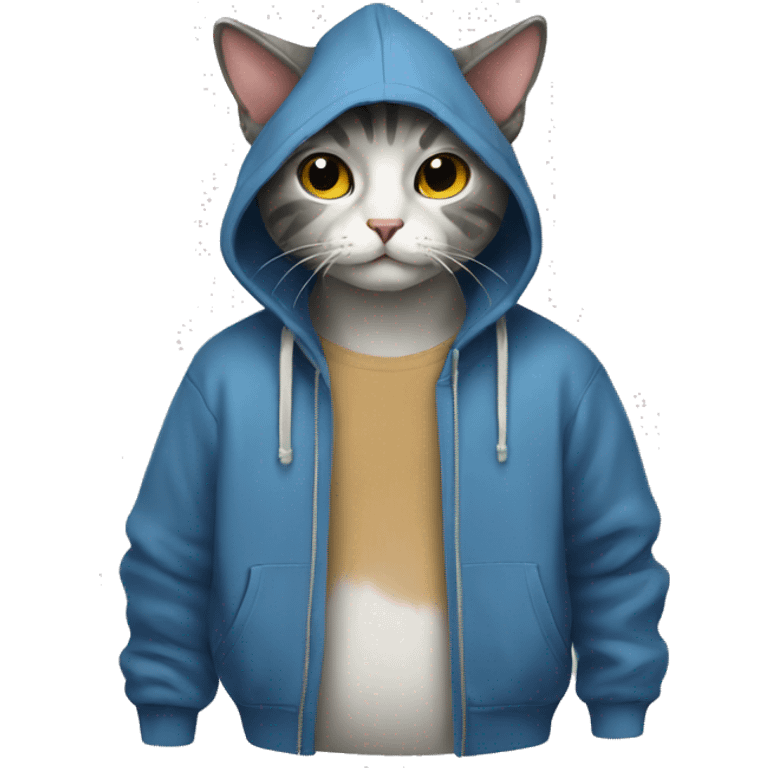 Cat wearing hoody emoji