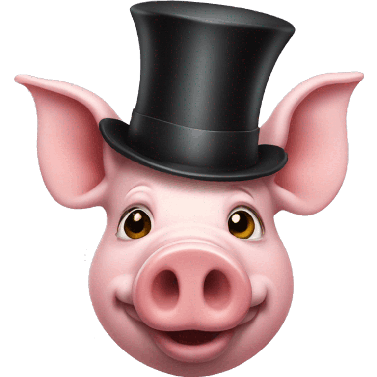 Pig with top hat emoji