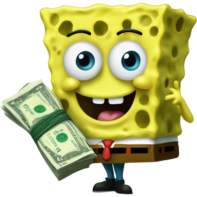 Spongebob counting money emoji