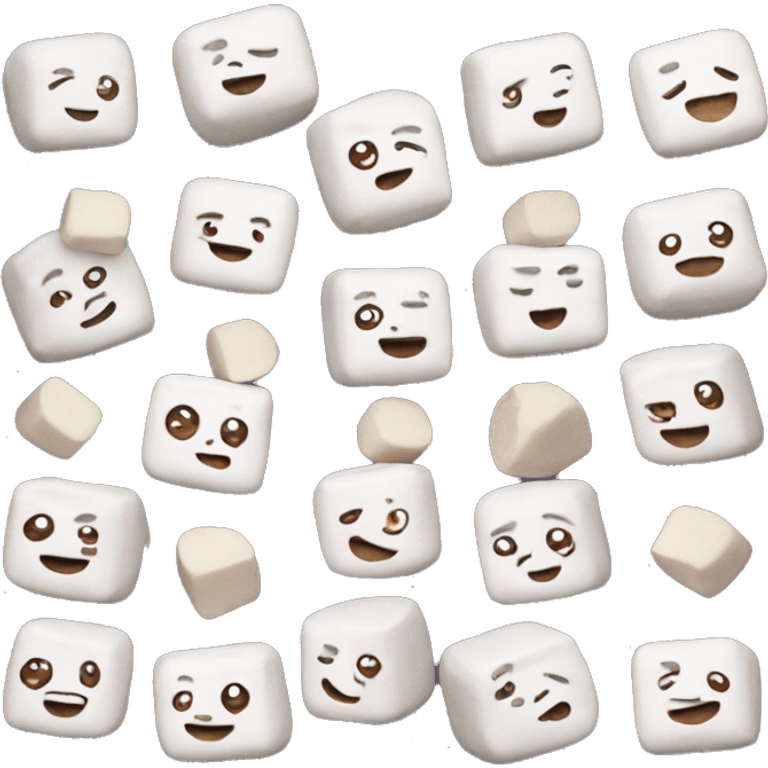 Marshmallows with small faces emoji