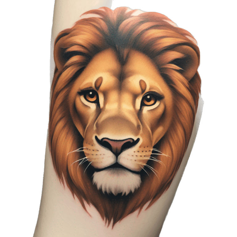 lion tattoo in arm emoji