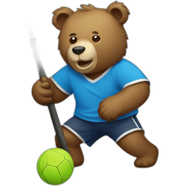 bear playing floorball emoji