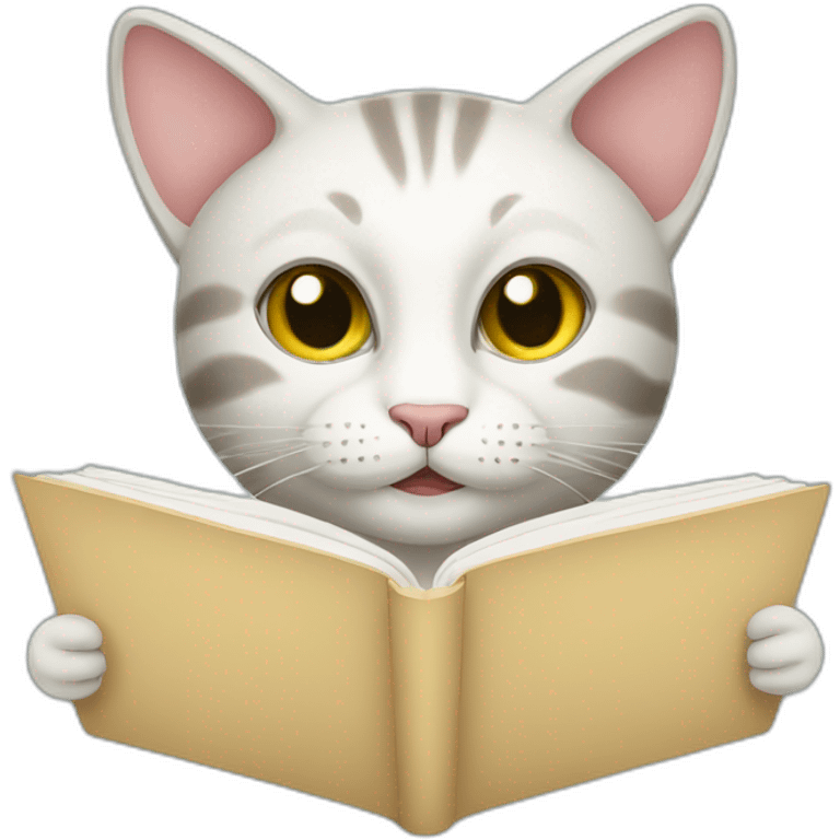 Cat reading emoji