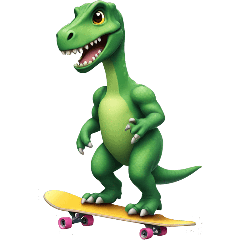 a dinosaur on a skateboard emoji