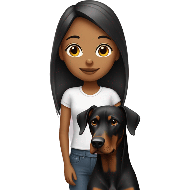 Girl with a Doberman  emoji