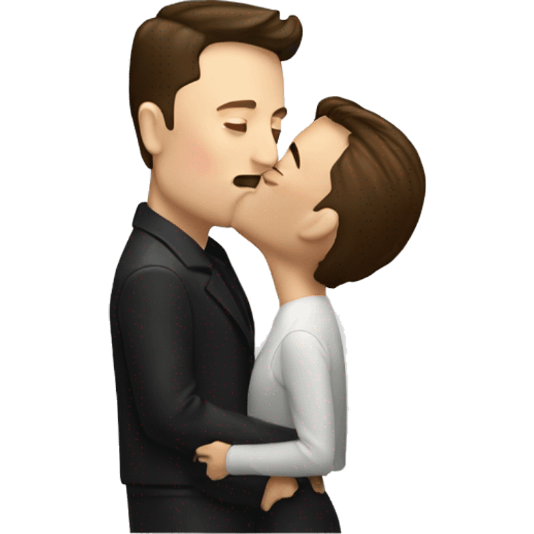 elon musk kissing a tesla emoji