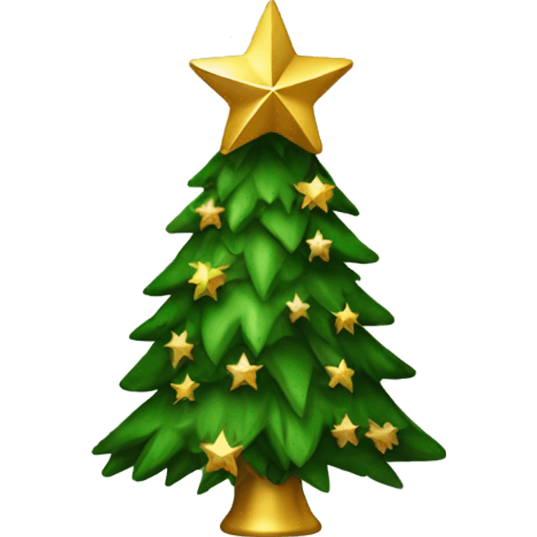 Christmas tree with gold star on top emoji