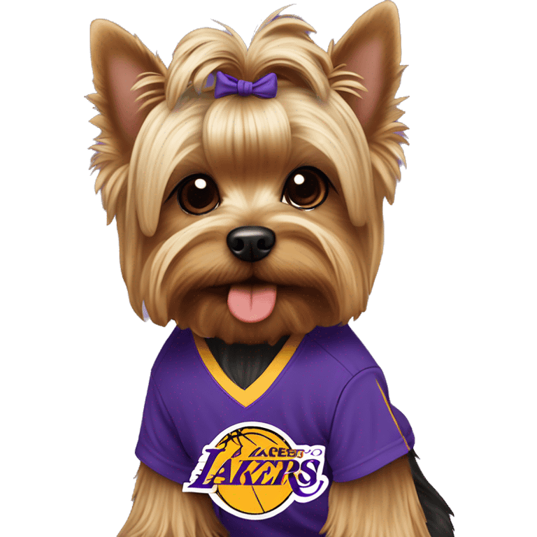 Yorkie wearing Lakers T-shirt ￼ emoji