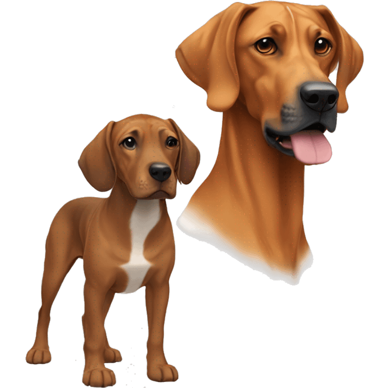 white male with rainbow colored hair alongside a brown rhodesian ridgeback emoji