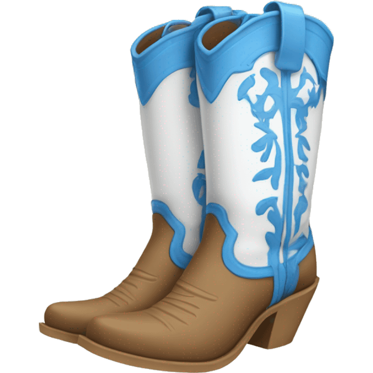 White and blue Beach cowgirl boots emoji