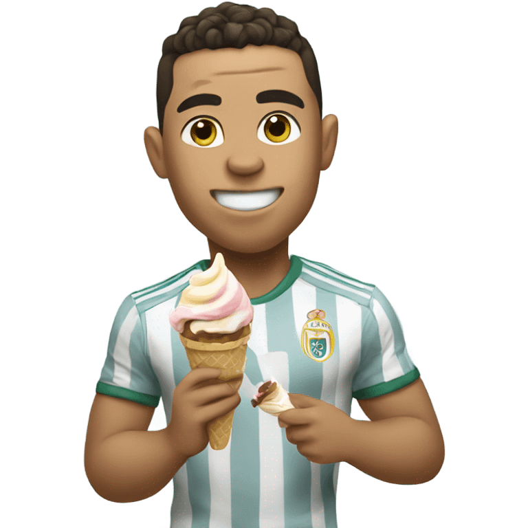 Ronaldo eating an ice cream emoji