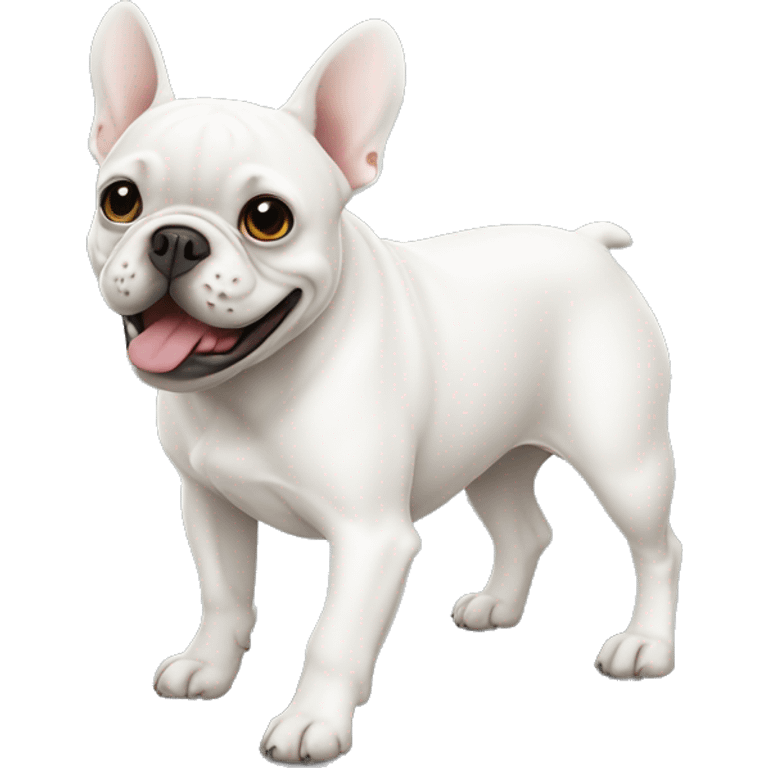 french bulldog white moving emoji