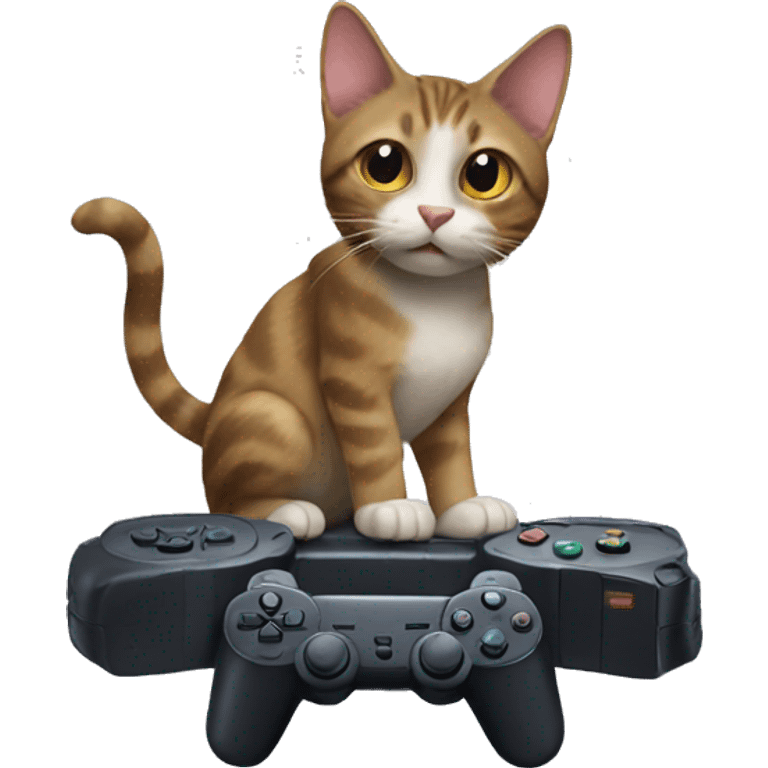 Cat playing PlayStation  emoji