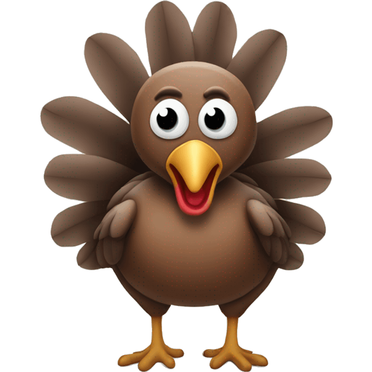 Turkey with shock/scared face with hands on cheeks  emoji