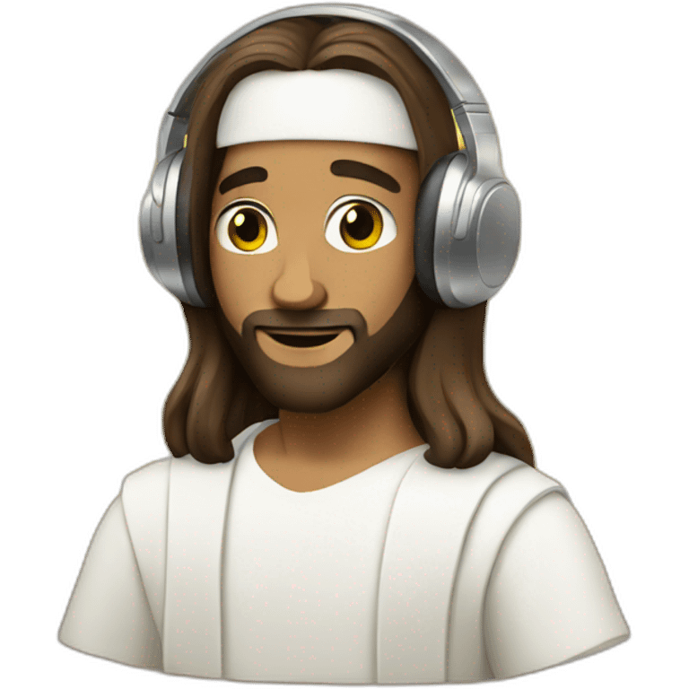 Jesus as a dj emoji