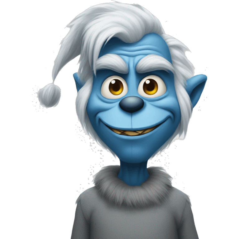 Blue grey grinch emoji