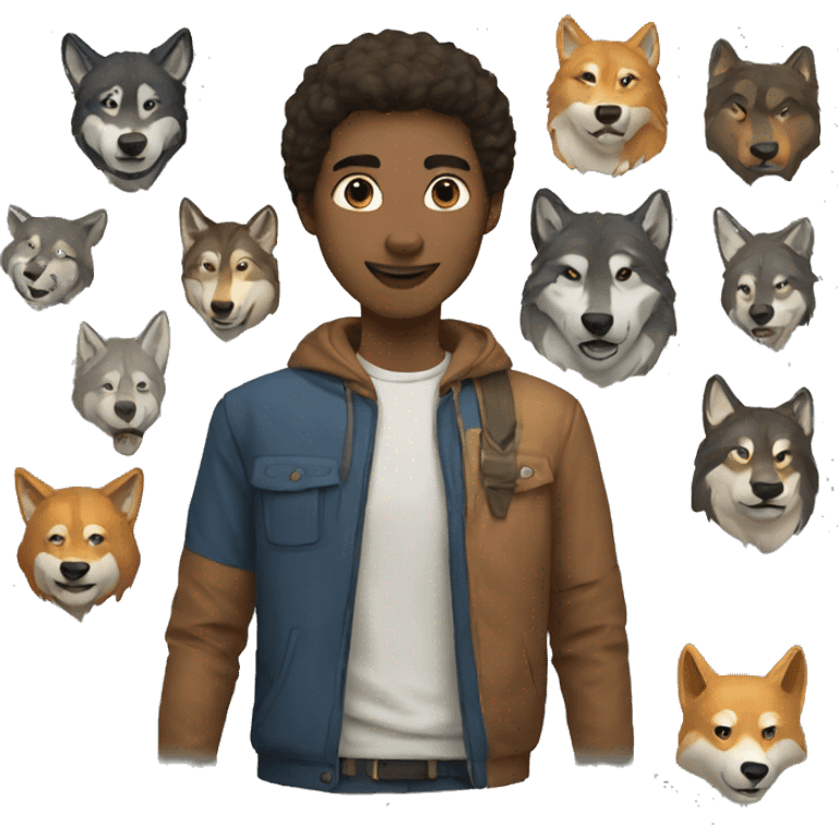 humans and wolves emoji