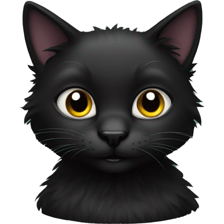 Furry black cat emoji