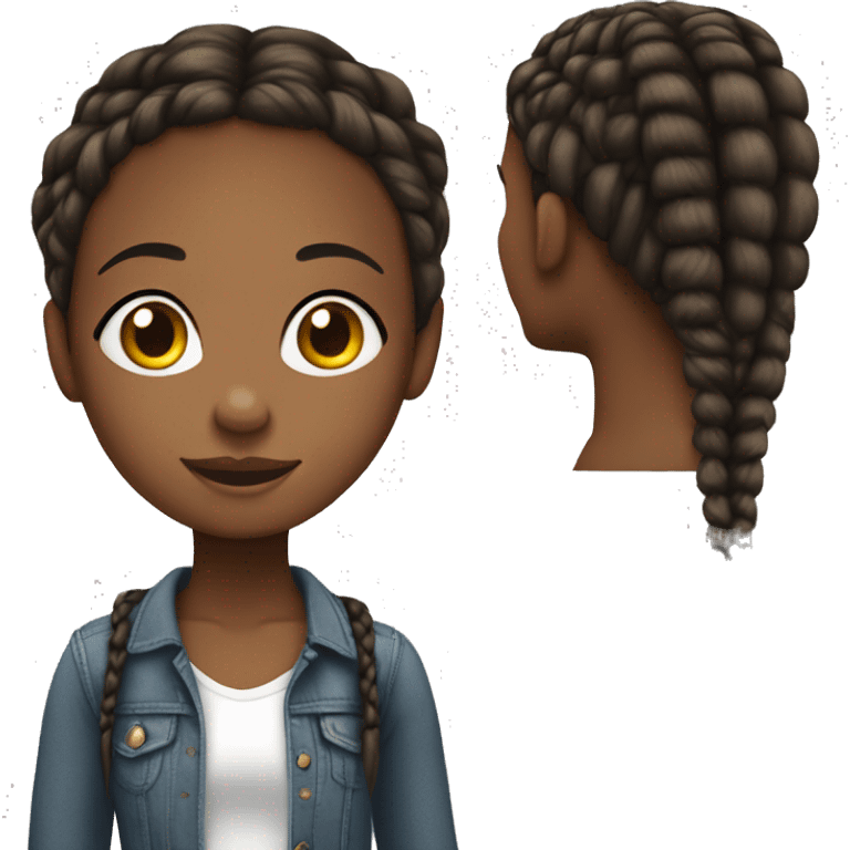 African American girl tall skinny with braids emoji