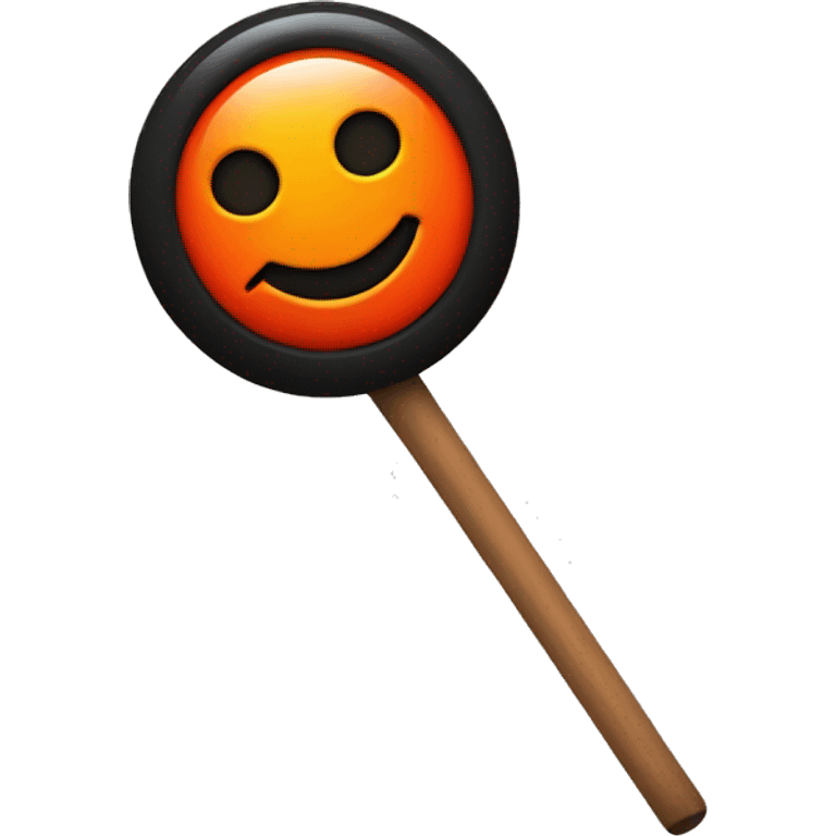 pin emoji but red is orange and the stick black emoji