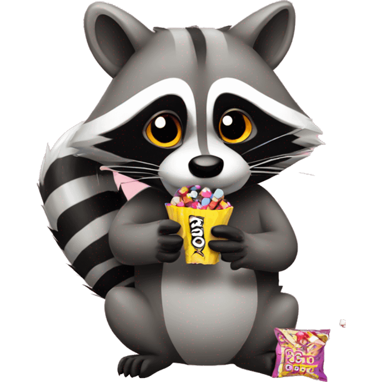 Raccoon with candy cigarette  emoji