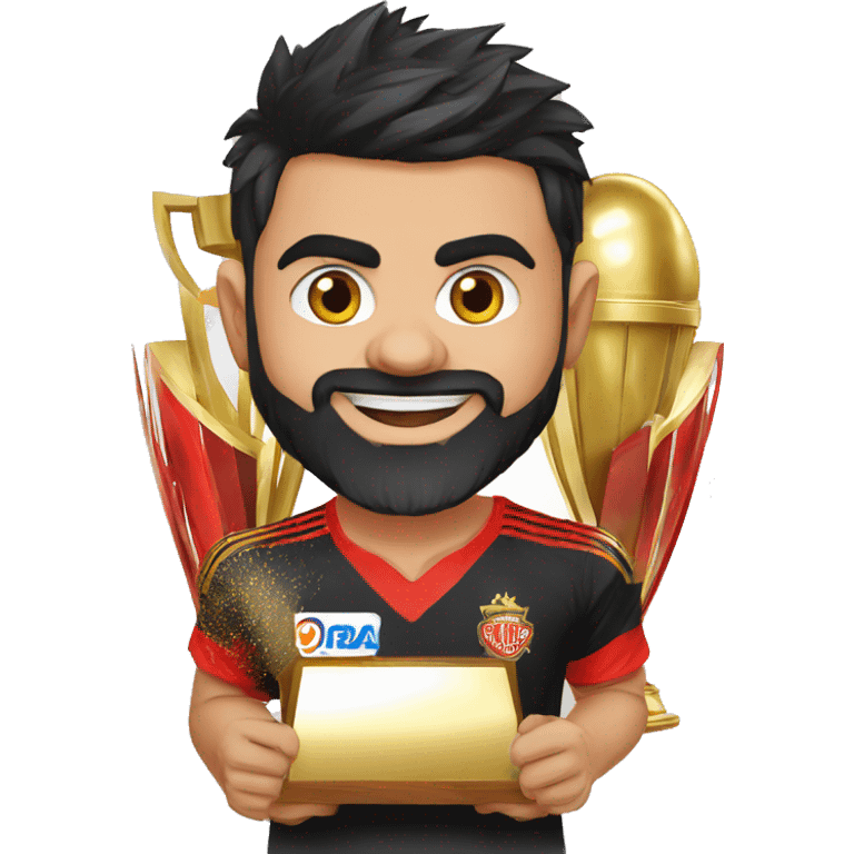 virat kohli with ipl trophy for rcb emoji