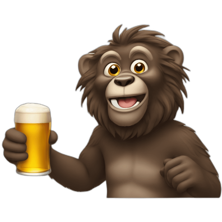 Singe avec une bière emoji