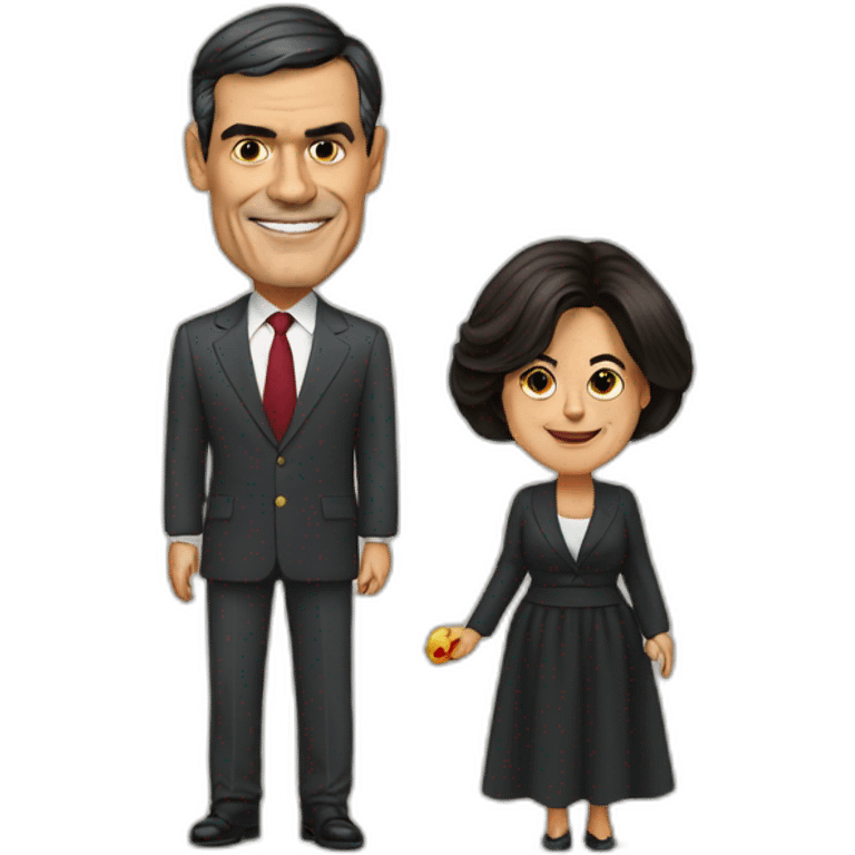 spanish president pedro sanchez with yolanda diaz emoji