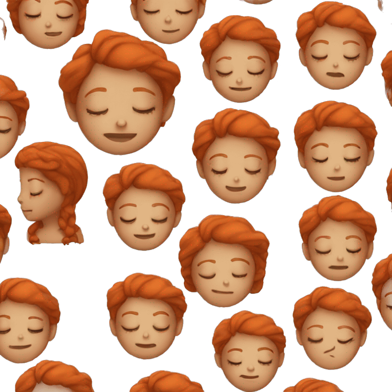 red haired girl sleeping emoji