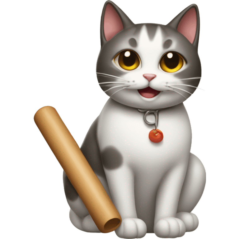 cat with a rolling pin emoji