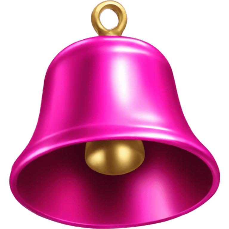 Realistic single small metallic hot pink jingle bell. emoji