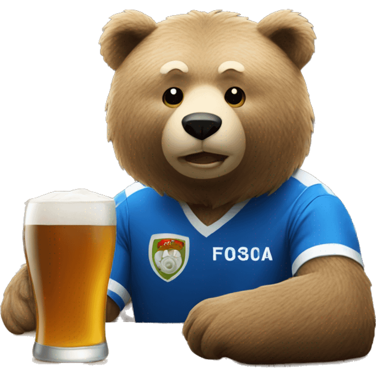 morning bear with soccer at bar emoji