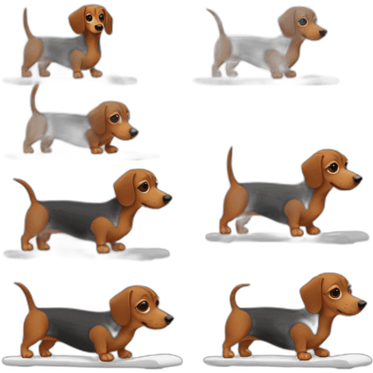 dachshund doing pilates emoji