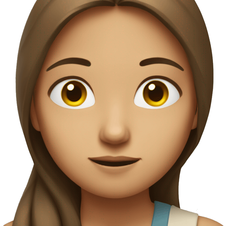 A girl with long brown hair meditating emoji