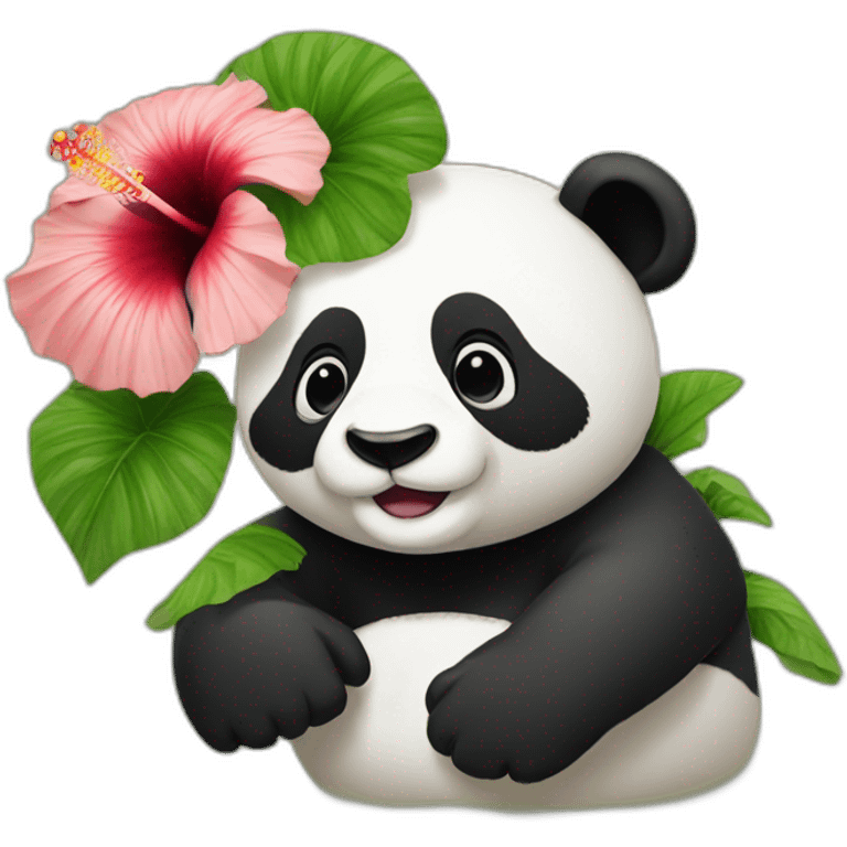 hibiscus avec panda emoji