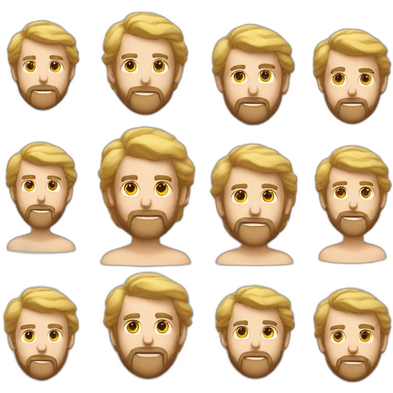 a white guys with long blond air and beard with a bandeau emoji