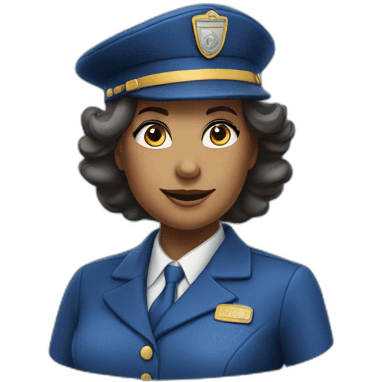 train stationmaster lady in blue emoji